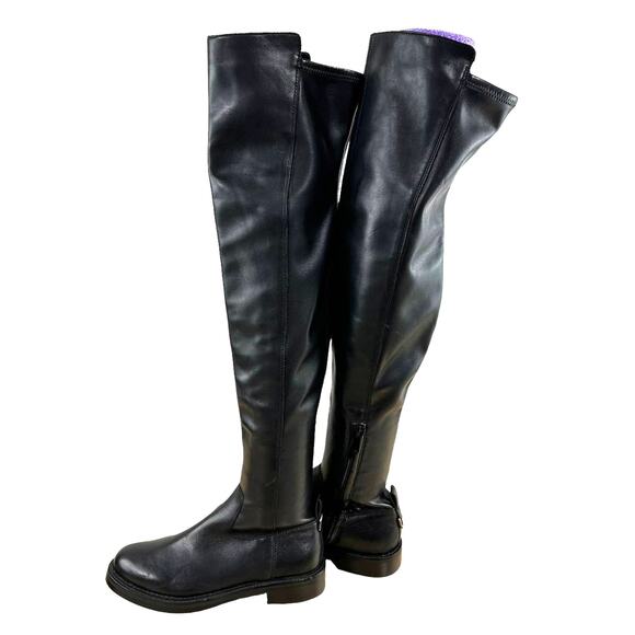 Sam Edelman NWOB Narisa Over The Knee Black Boots Size 6.5 Leather Side Zip - Picture 4 of 7
